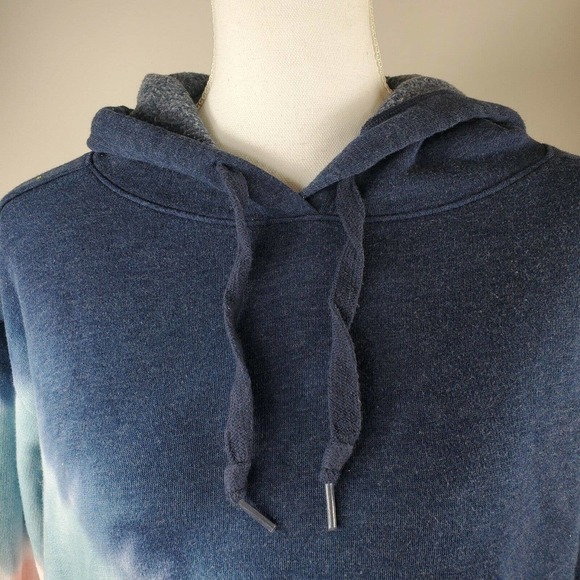 Victoria Secret PINK Tie Die Hoodie Sweatshirt Size M Blue Pink Kangaroo Pocket - Picture 3 of 13